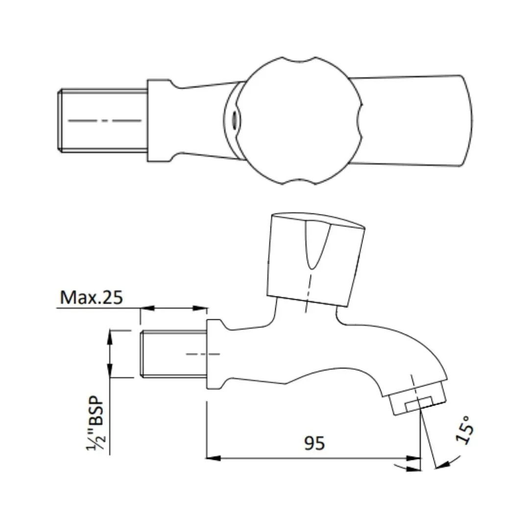 Hindware wc area bib tap contessa neo F730003 Chrome - image 2