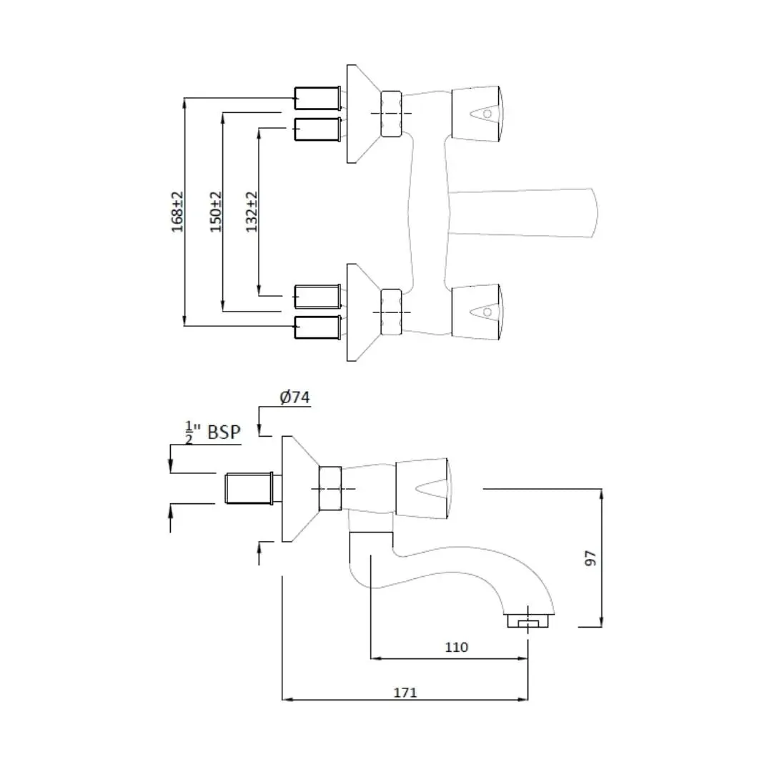 Hindware 1 way wall mixer contessa neo F730016 Chrome - image 2