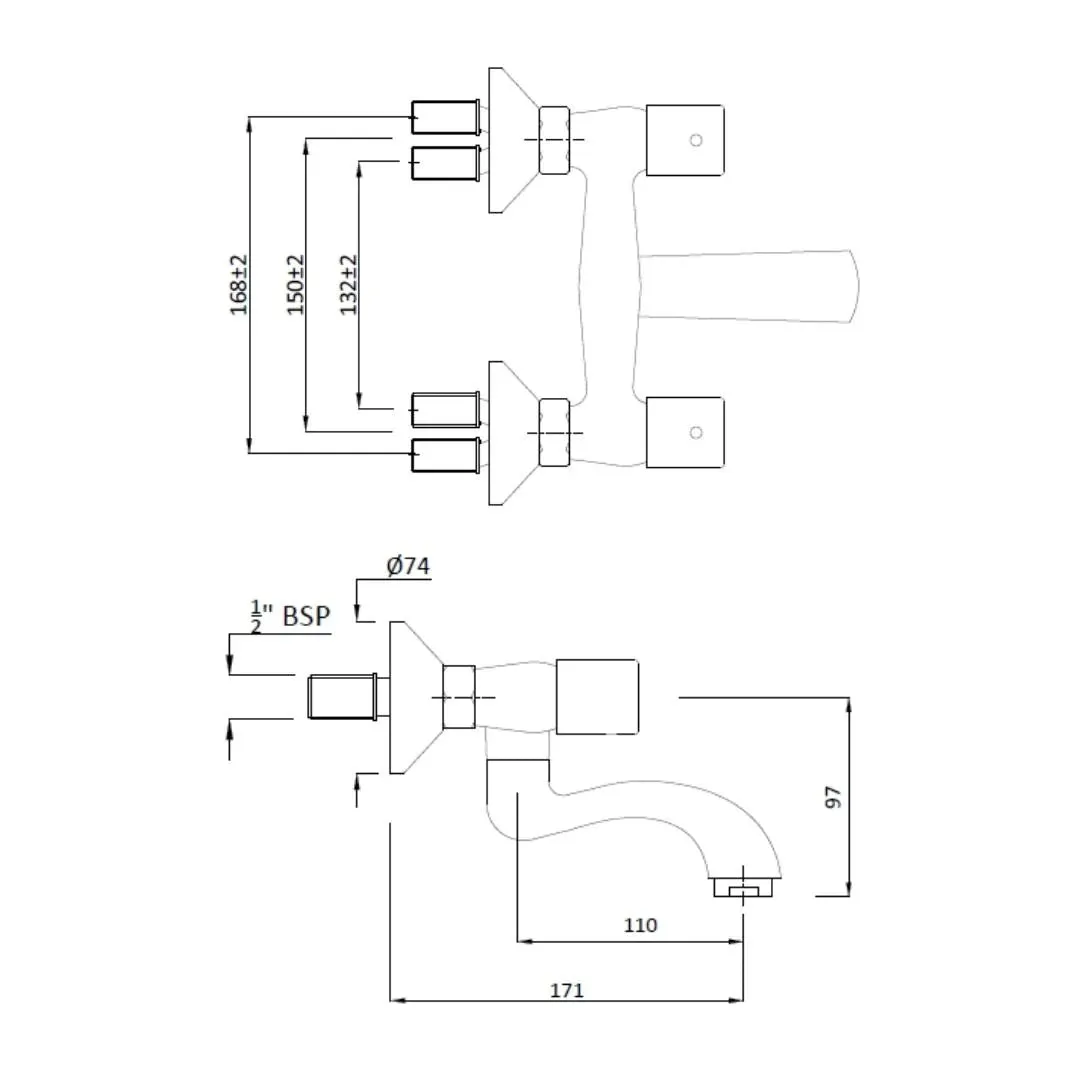 Hindware 1 way wall mixer dove F740019 Chrome - image 2