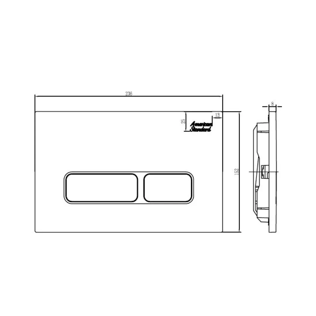 American Standard flush plate little square FA2315A0-CH FA2315A0-CH Chrome - image 2