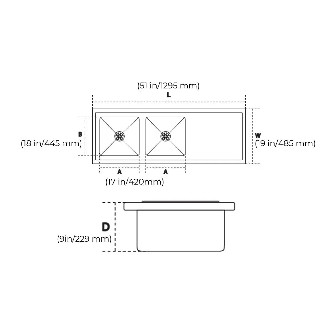 Hindware stainless steel Sink Handmade series double bowl with drain board federico hm 51 x 19 ( 51 x 19 inches ) HINDWARE-STAINLESS-STEEL-SINK-HANDMADE-SERIES-DOUBLE-BOWL-WITH-DRAIN-BOARD-FEDERICO-HM-51-X-19-51-X-19-INCHES-SATIN Satin - image 4