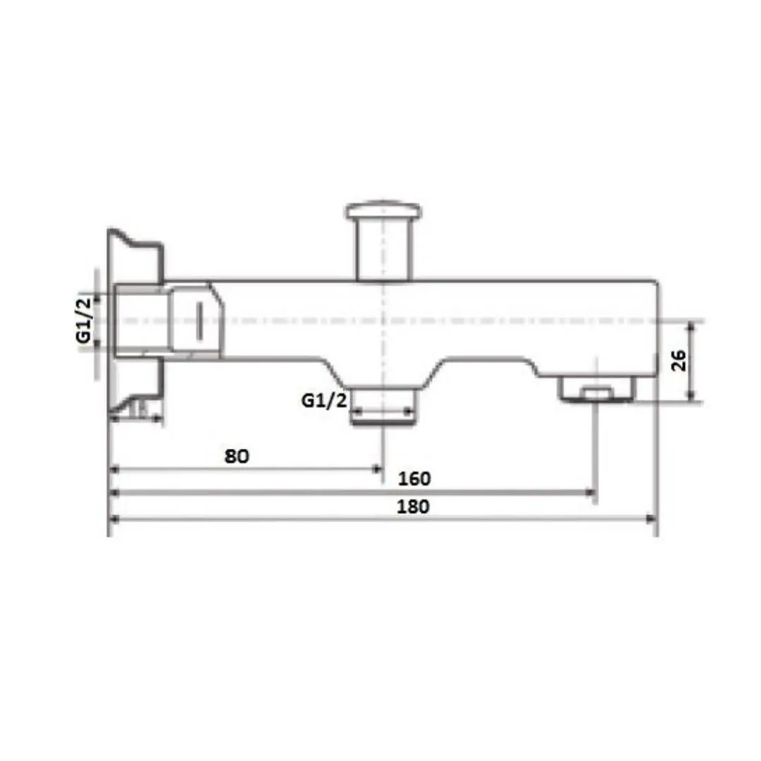 American Standard wall mounted spout rectangle FF1-CN521X00000461 FF1-CN521X00000461 Chrome - image 2