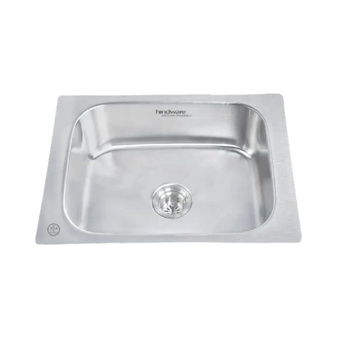 Hindware stainless steel Sink Pressed series single bowl flamingo 21 x 18 x 8 ( 21 x 18 inches ) HINDWARE-STAINLESS-STEEL-SINK-PRESSED-SERIES-SINGLE-BOWL-FLAMINGO-21-X-18-X-8-21-X-18-INCHES-MATT Matt - image 1