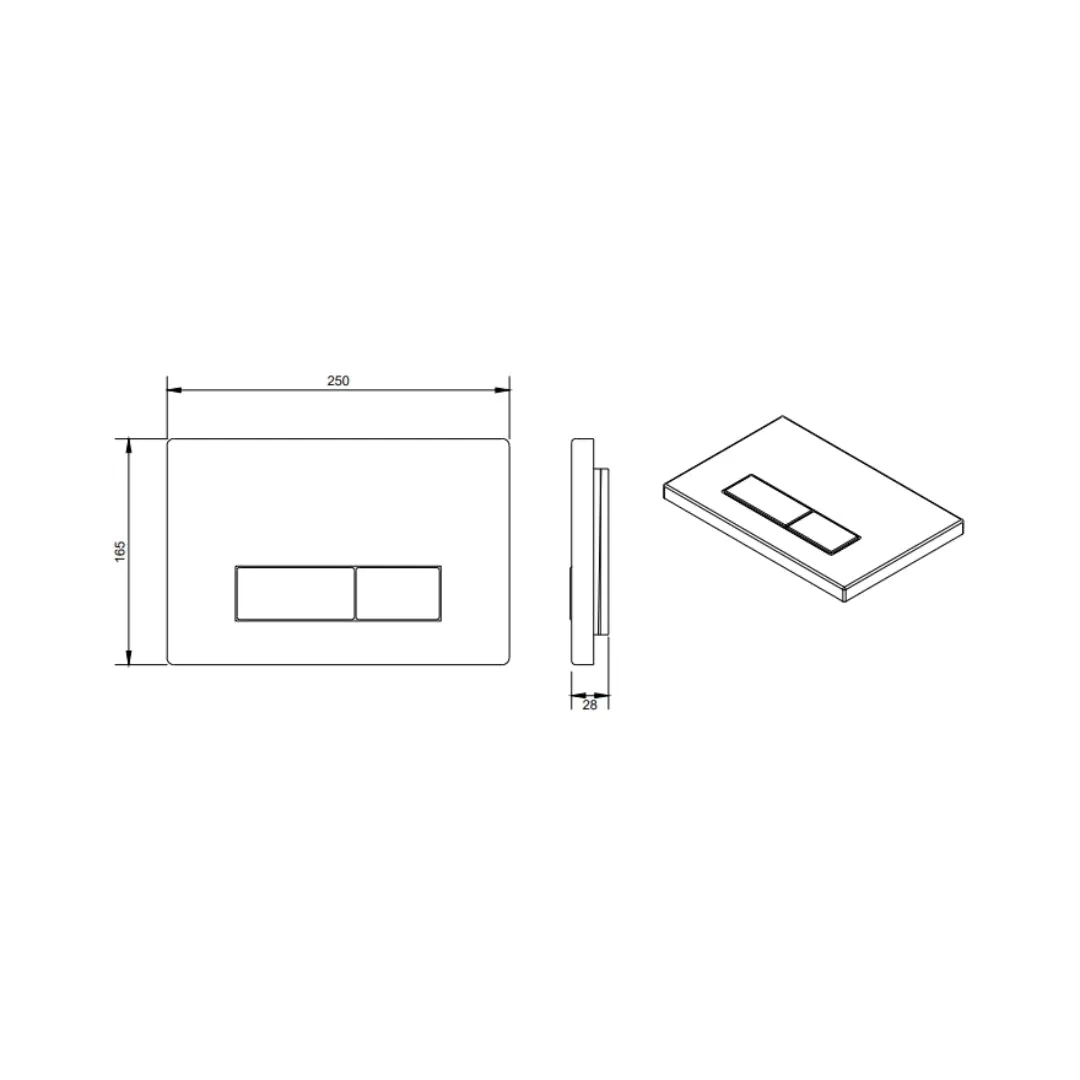 Cera flush plate B1120101RG B1120101RG Rose Gold - image 2