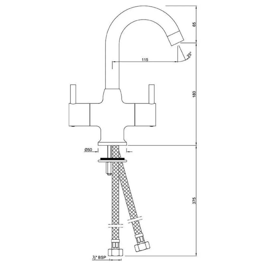 Jaquar table mounted regular basin mixer Florentine FLR-CHR-5167NB Chrome - image 2