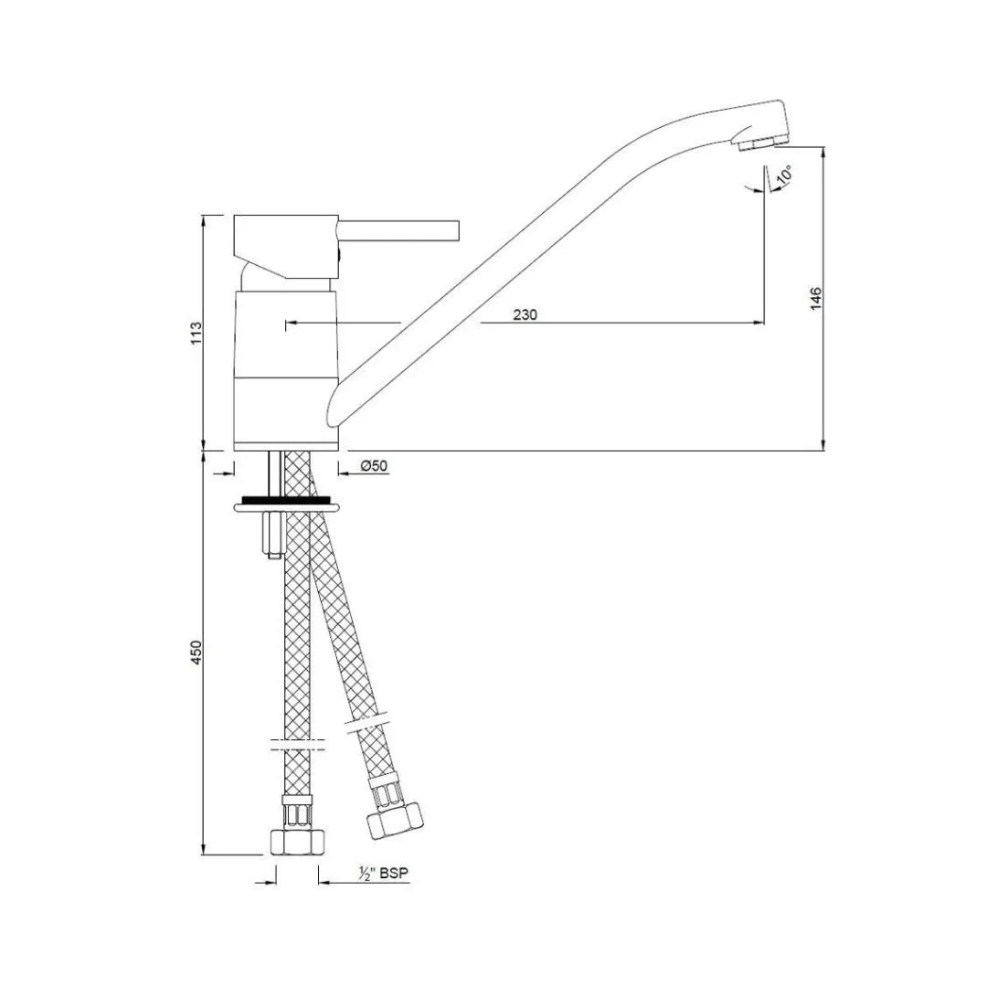 Jaquar table mounted regular kitchen sink mixer Florentine FLR-5173B with swinging spout in chrome finish FLR-5173B Standard - image 2