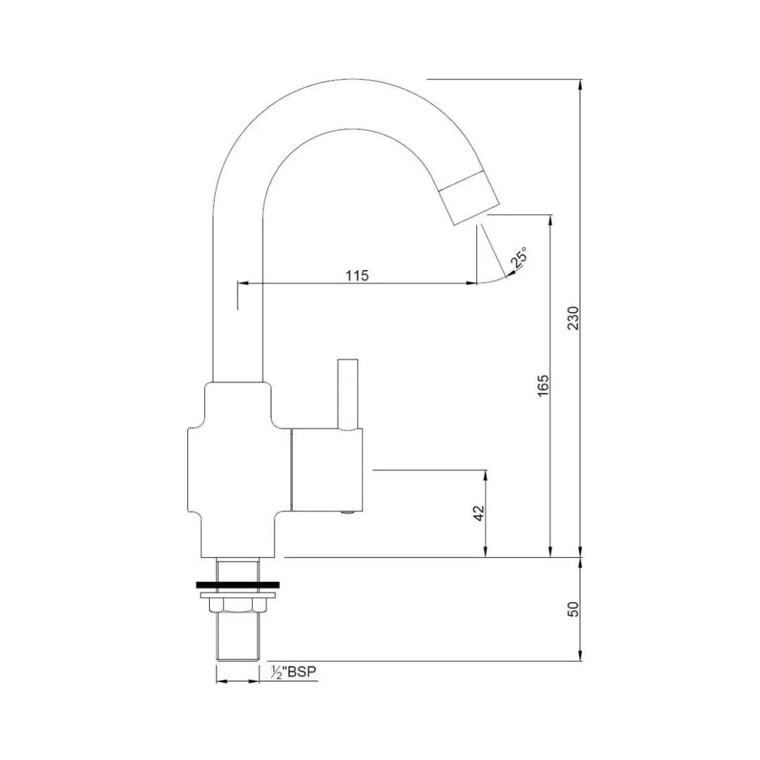Jaquar table mounted regular kitchen sink tap Florentine FLR-5357N with swinging spout in chrome finish FLR-5357N Standard - image 2