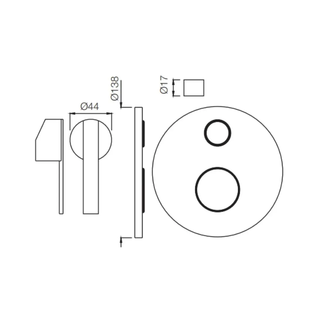 Jaquar 2 way diverter Fonte normal flow FON-CHR-40055NK Chrome - image 2