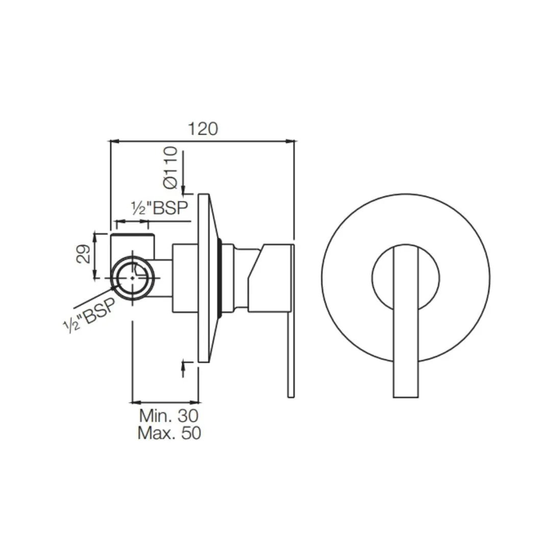 Jaquar 1 way diverter Fonte normal flow FON-CHR-40227K Chrome - image 2