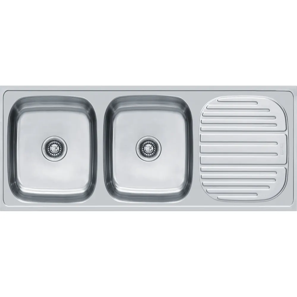 Franke Premium 621 X Trendy Stainless Steel Sink, Double Bowl, Drainboard, 47 x 20 in PC-FRA-621TRE-4720-SAT Satin - image 1
