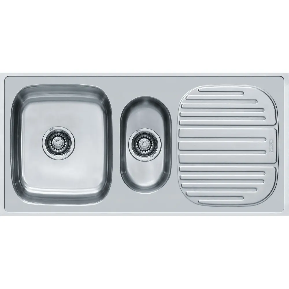 Franke Premium 651 X Trendy Stainless Steel Sink, Double Bowl, Drainboard, 40 x 20 in PC-FRA-651TRE-4020-SAT Satin - image 1