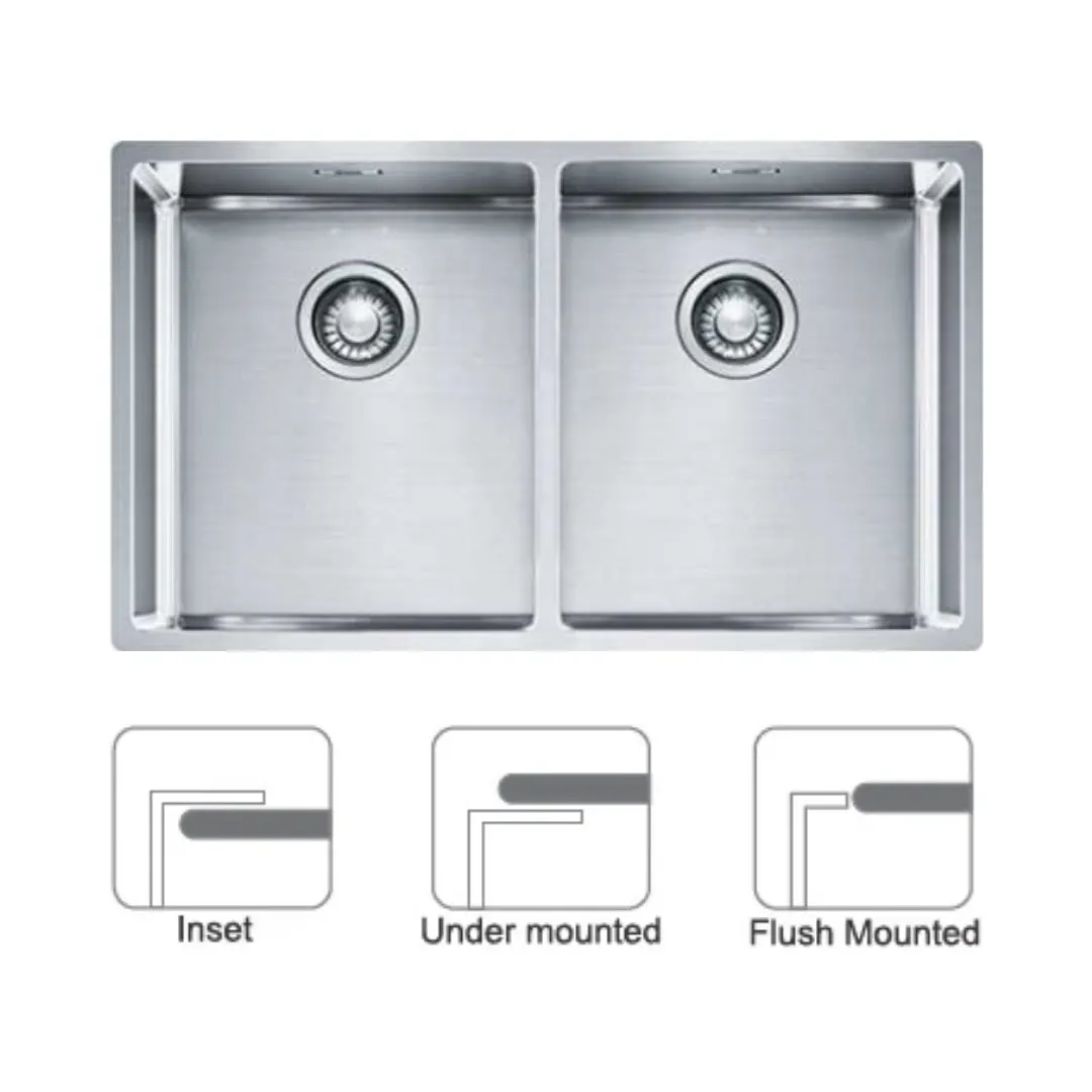 Franke stainless steel Sink Box series box bxx 2 120 42 ( 36 x 18 inches ) PC-FRA-BOXBXX2120-3618-SAT Satin - image 2