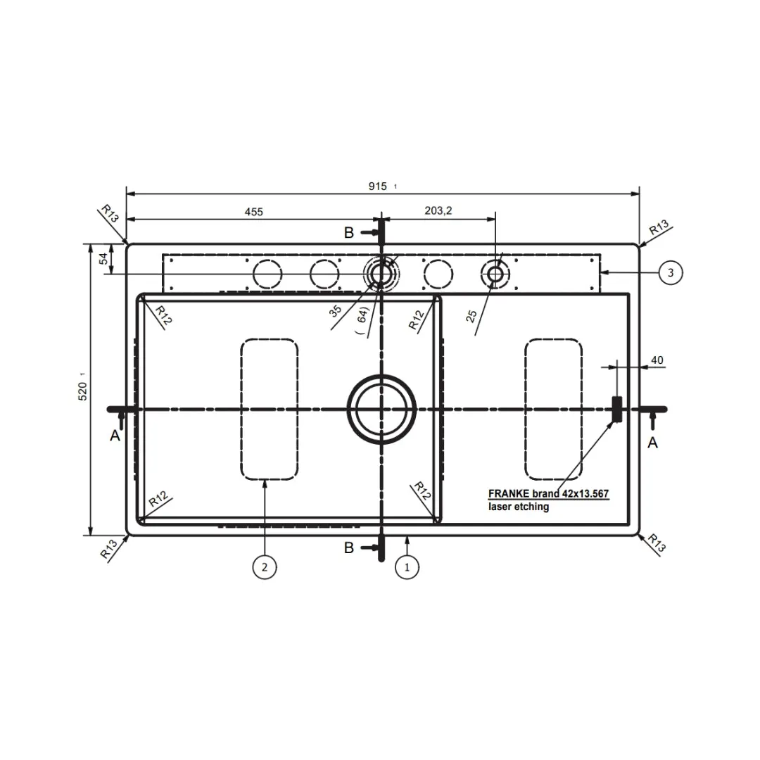Franke stainless steel sink box classic plus box classic plus bxx 211 111 92 ( 36 x 20 inches ) BXX-211-111-92 Satin - image 2