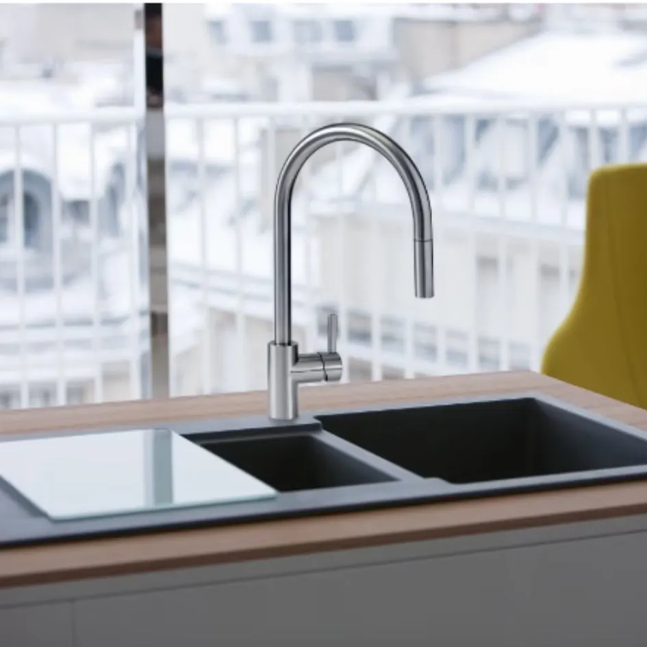 Franke table mounted pull-down kitchen sink mixer eos neo pull down spray with extractable hand shower spout in stainless steel finish K-KS-KF-FRA-S-00199 Standard - image 6