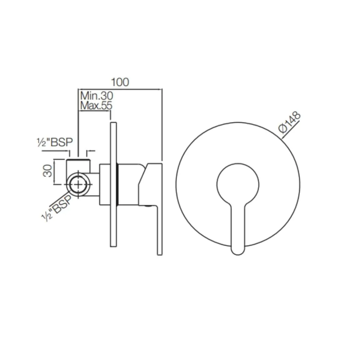 Jaquar 1 way diverter Fusion normal flow FUS-CHR-29139 Chrome - image 2