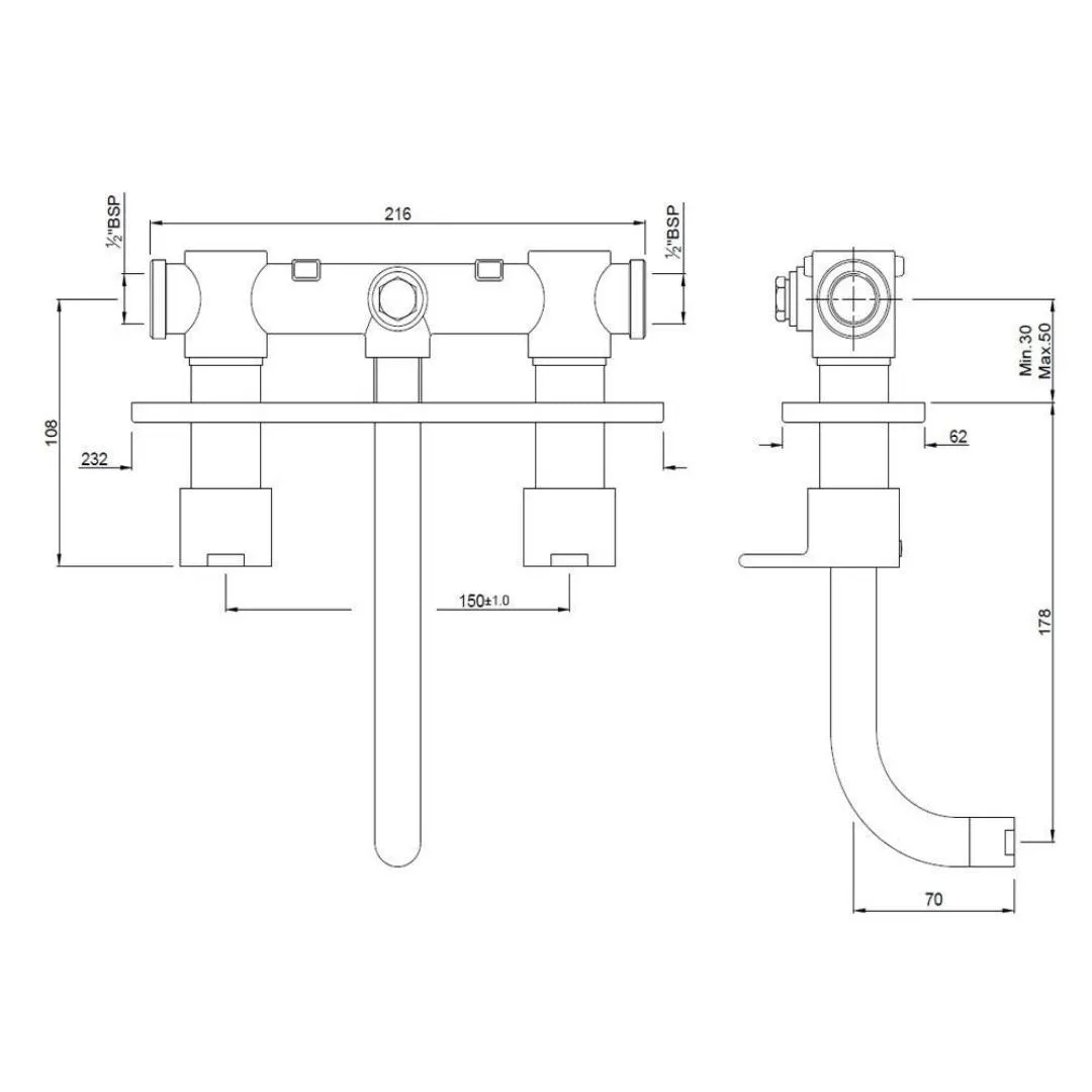 Jaquar wall mounted basin mixer Fusion FUS-CHR-29433 Chrome - image 2