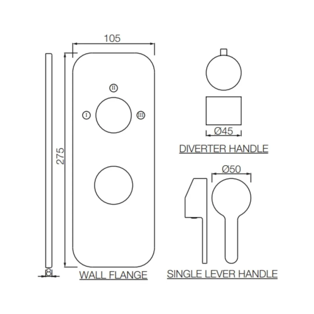 Jaquar 3 way diverter Fusion normal flow FUS-CHR-29783NK Chrome - image 2