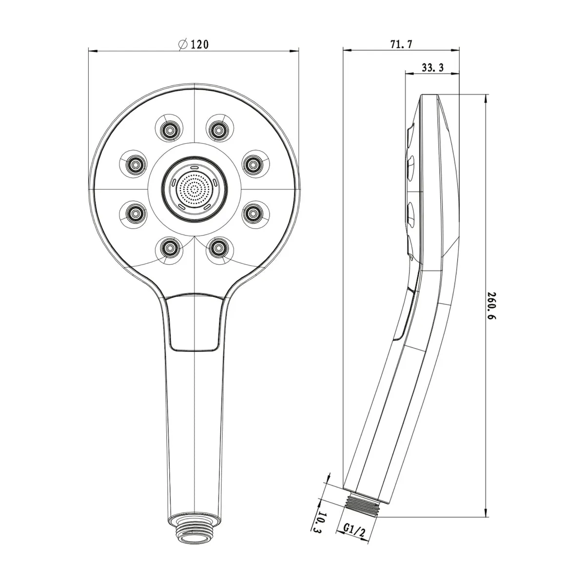 Parryware multi flow hand shower T9859A1 T9859A1 Chrome - image 2