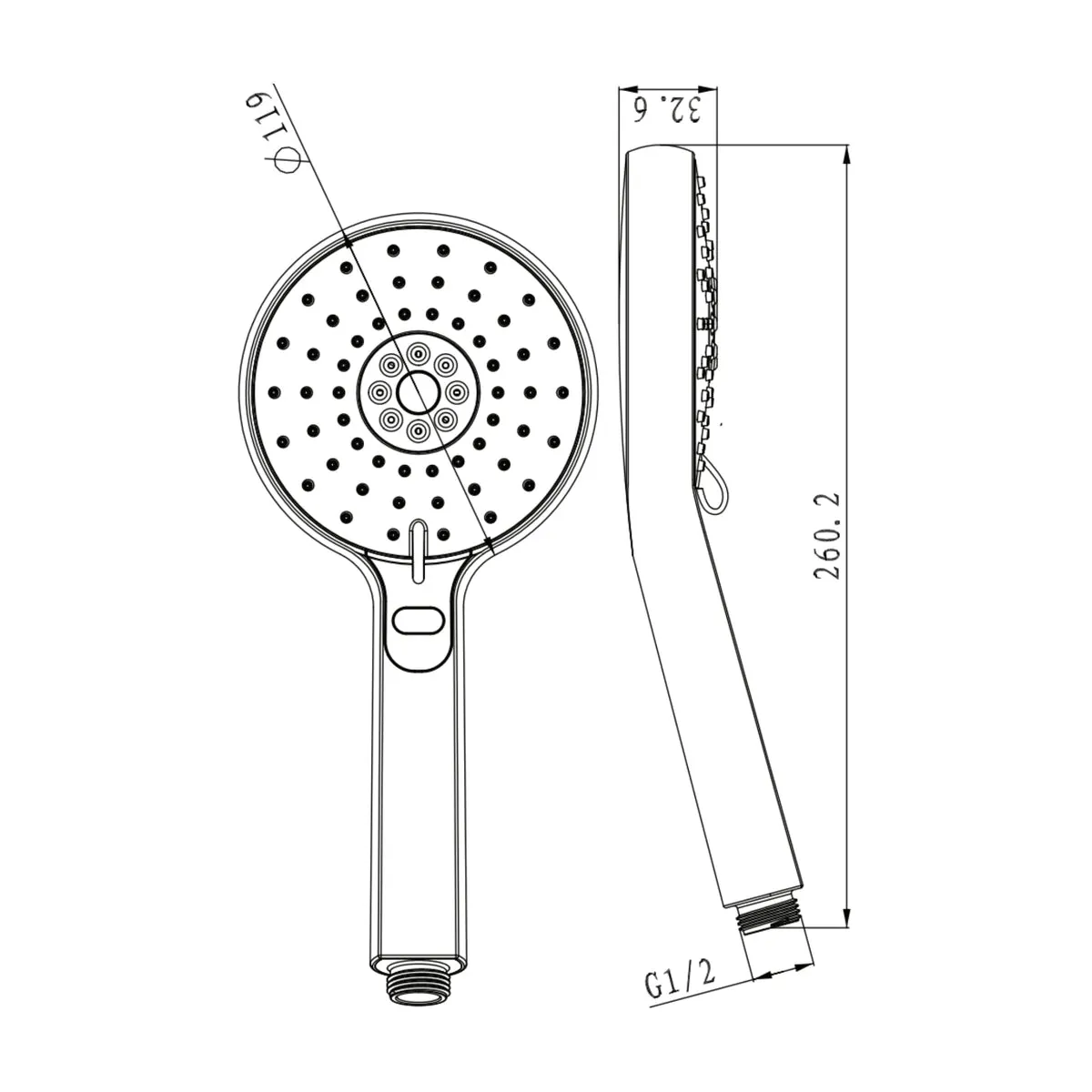 Parryware multi flow hand shower T9866A1 T9866A1 Black - image 2
