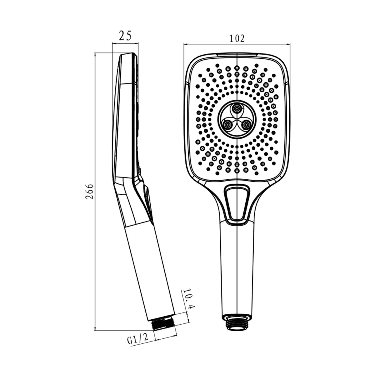 Parryware single flow hand shower galaxy T98987C T98987C Black Matt - image 2