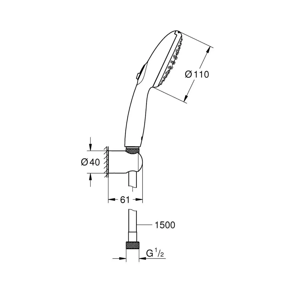 Grohe multi flow hand shower tempesta 2780330E 2780330E Chrome - image 4