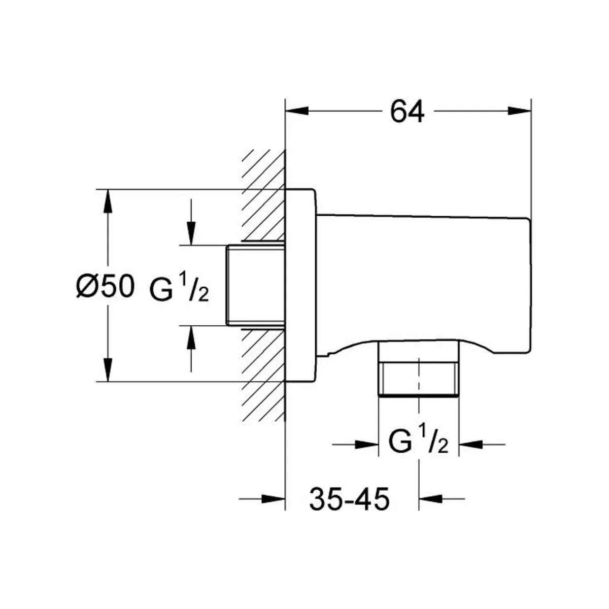 Grohe shower fitting wall outlet 27057ALC 27057ALC Brushed Hard Graphite - image 2
