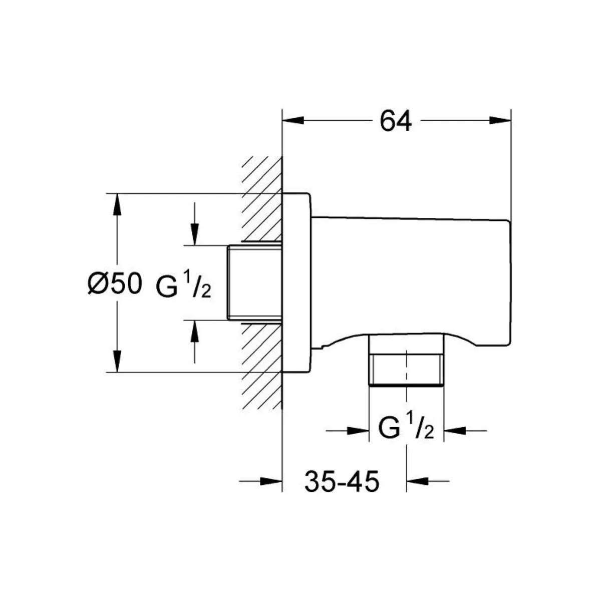 Grohe shower fitting wall outlet 27057GLC 27057GLC Cool Sunrise - image 2
