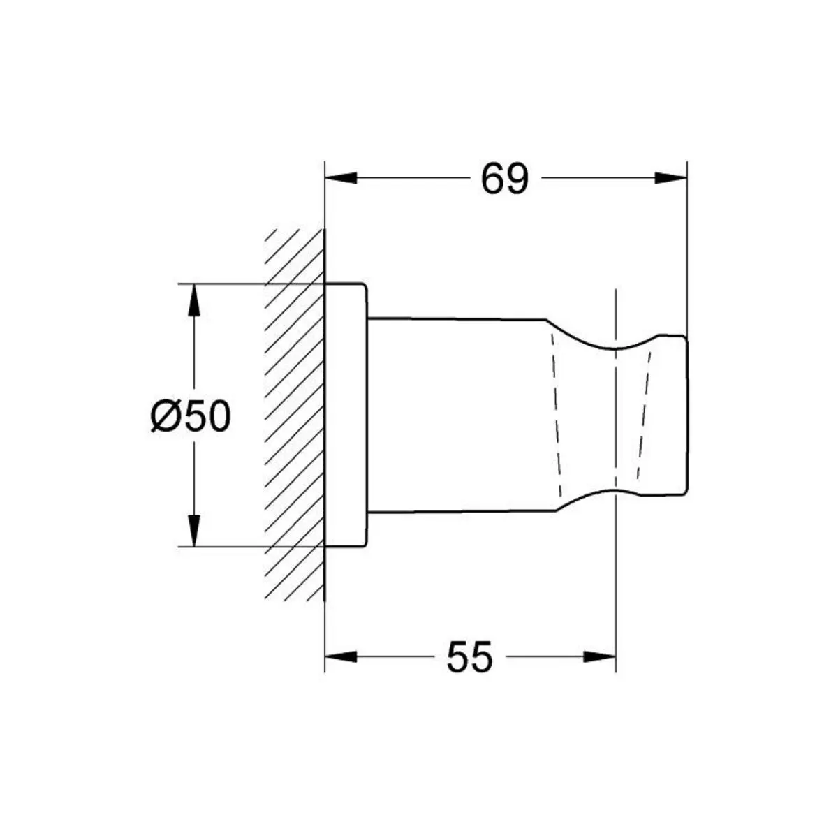 Grohe shower fitting wall bracket 27074ALC 27074ALC Brushed Hard Graphite - image 3