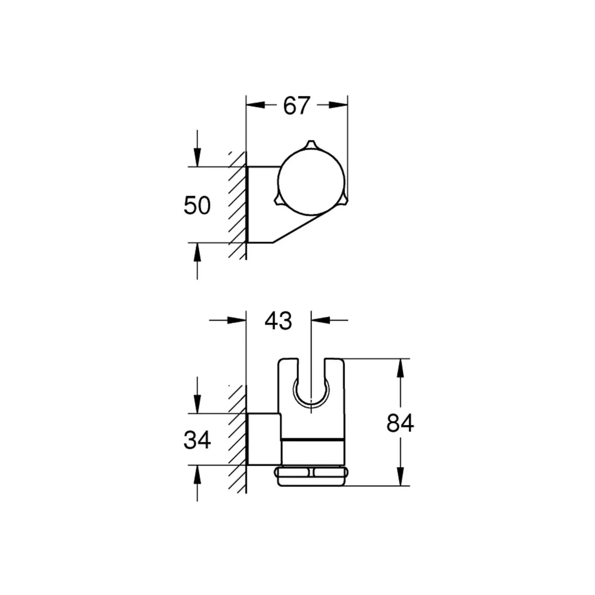 Grohe shower fitting wall bracket M27595001 B-SF-HS-WB-GRO-S-00164 Chrome - image 5