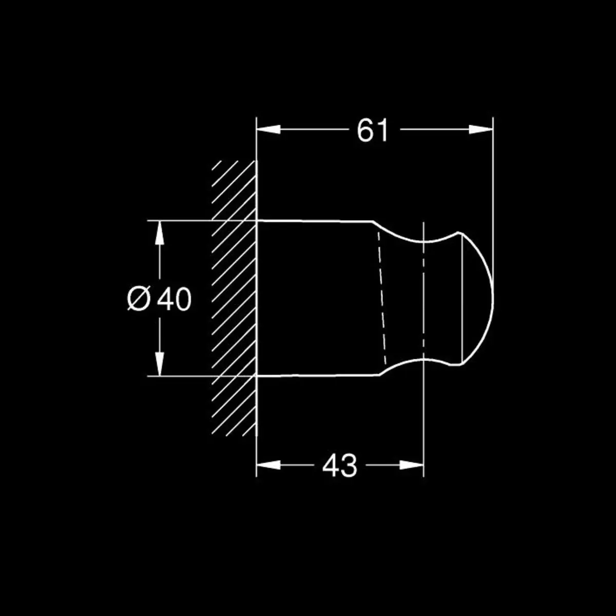 Grohe shower fitting wall bracket M28605001 B-SF-HS-WB-GRO-S-00165 Chrome - image 4