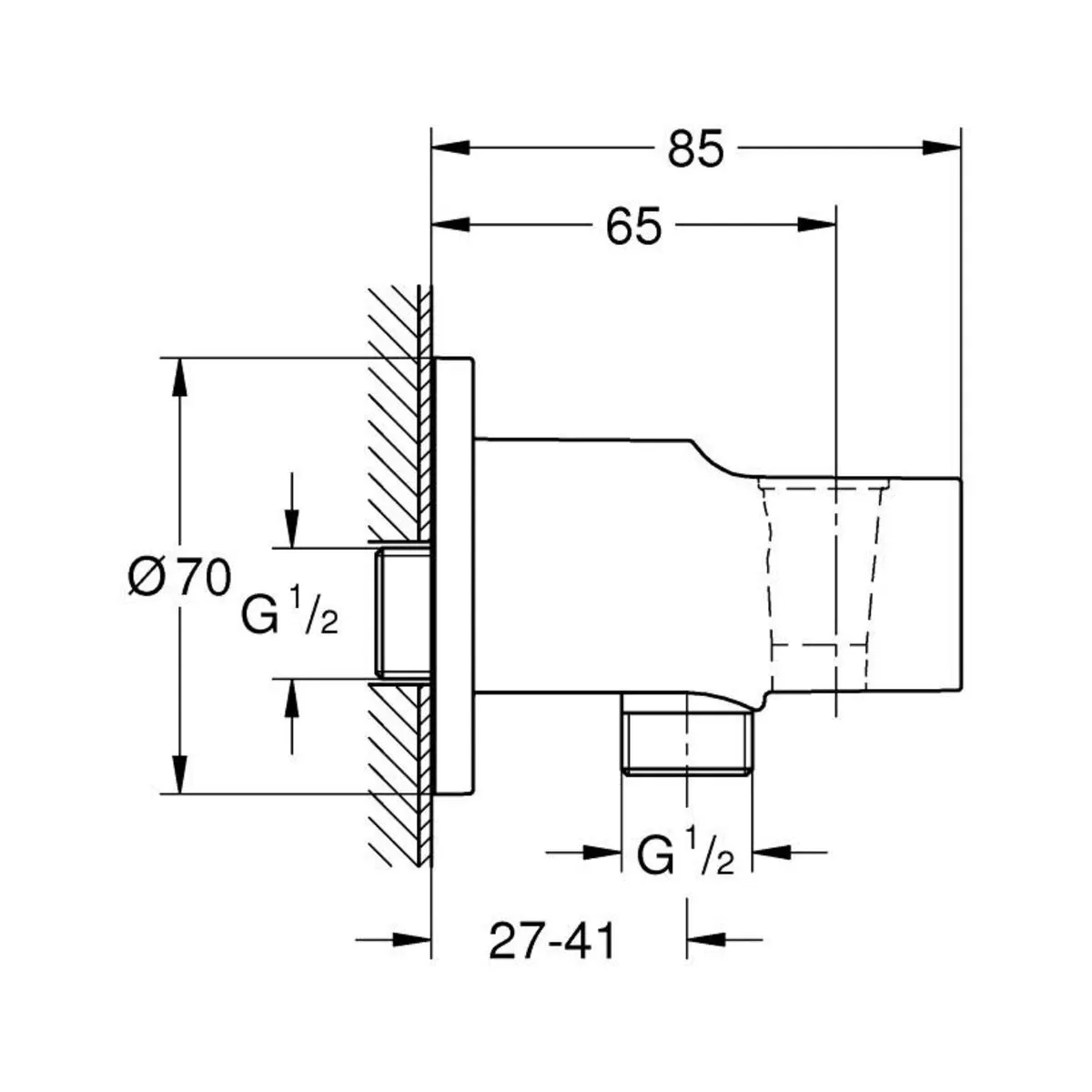 Grohe shower fitting wall bracket 286282431 286282431 Matt Black - image 4