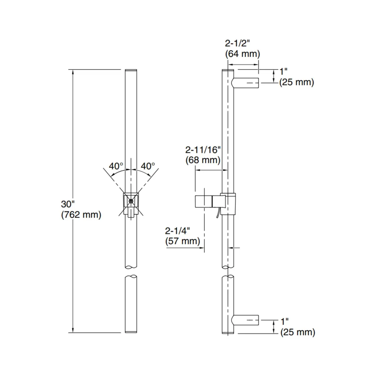 Kohler shower fitting sliding rail 8524-AF 8524-AF French Gold - image 2
