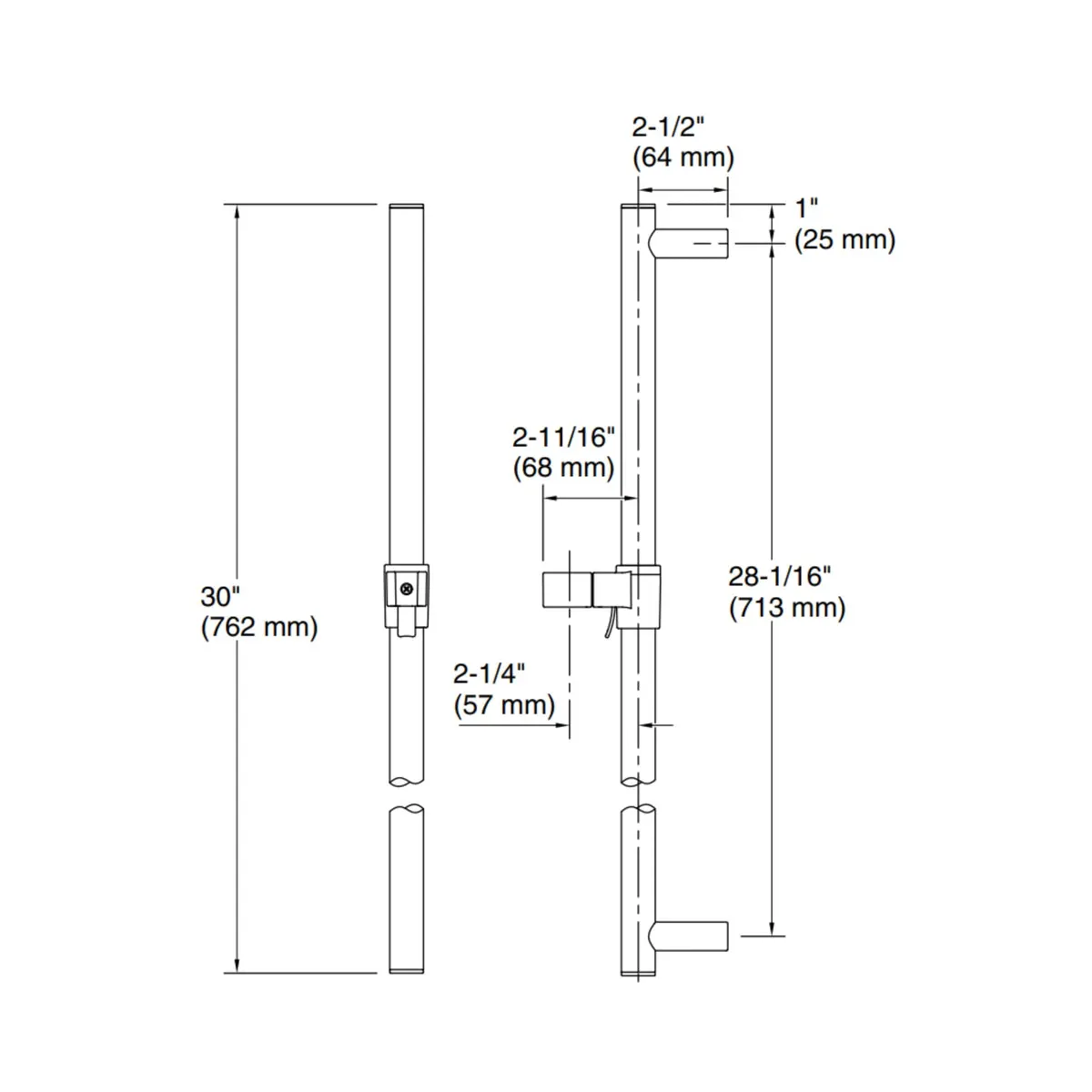 Kohler shower fitting sliding rail 8524T-RGD 8524T-RGD Rose Gold - image 2