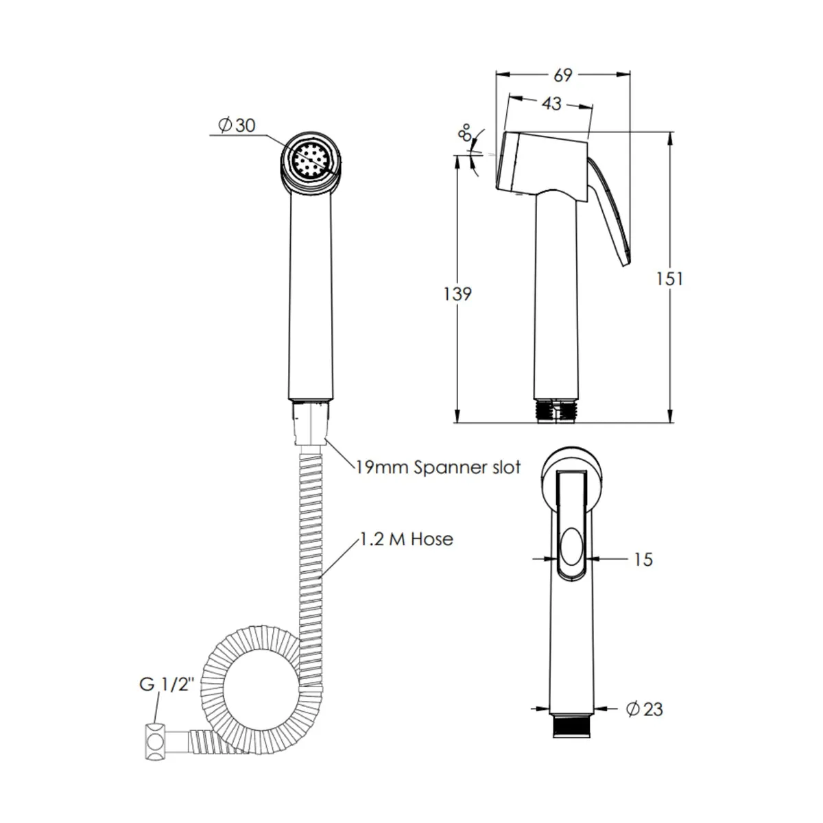 Parryware health faucet primo E8383A1 E8383A1 Chrome - image 2