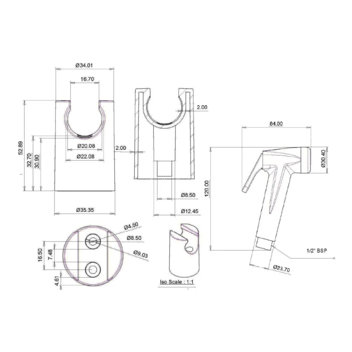 Parryware health faucet uno T9921A1 T9921A1 Chrome - image 2