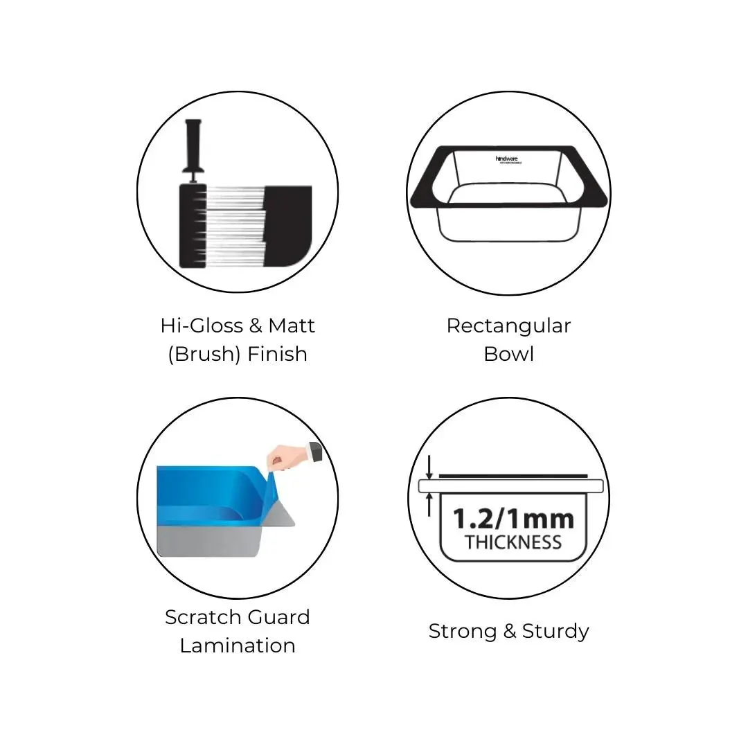 Hindware stainless steel Sink Pressed series double bowl imperio 45 x 20 x 8 ( 45 x 20 inches ) HINDWARE-STAINLESS-STEEL-SINK-PRESSED-SERIES-DOUBLE-BOWL-IMPERIO-45-X-20-X-8-45-X-20-INCHES-MATT Matt - image 2