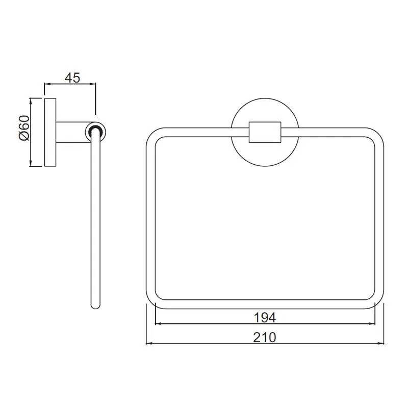 Jaquar Towel Ring Square with Round Flange Continental series ACN-BLM-1121N Black Matt - image 2