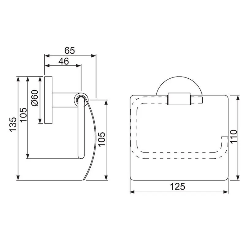 Jaquar Toilet Roll Holder with Stainless Steel Flap Continental series ACN-BLM-1153S Black Matt - image 2