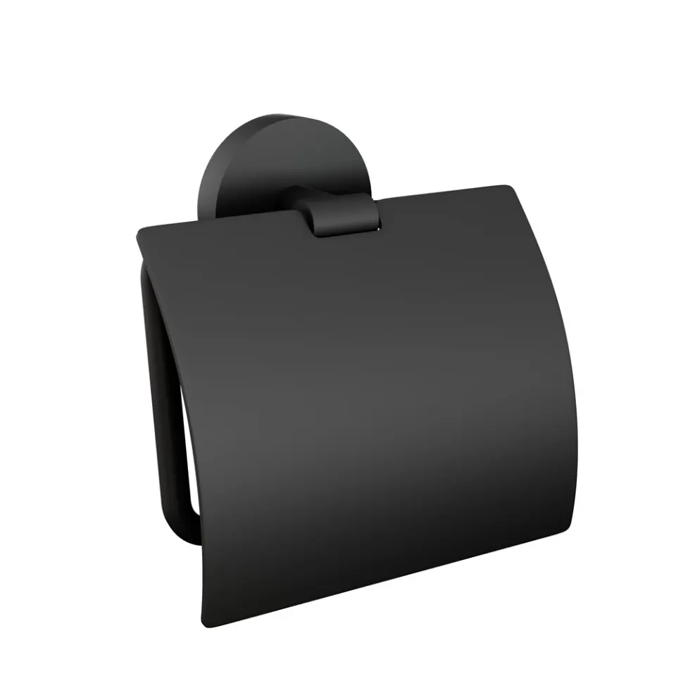 Jaquar Toilet Roll Holder with Stainless Steel Flap Continental series ACN-BLM-1153S Black Matt - image 1