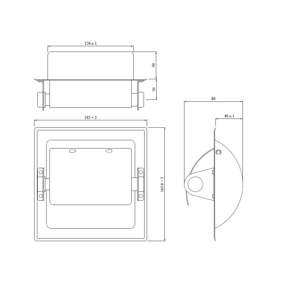 Jaquar Recessed Toilet Roll Holder with Flap Stainless Steel Hotelier series AHS-CHR-1553 Chrome - image 2