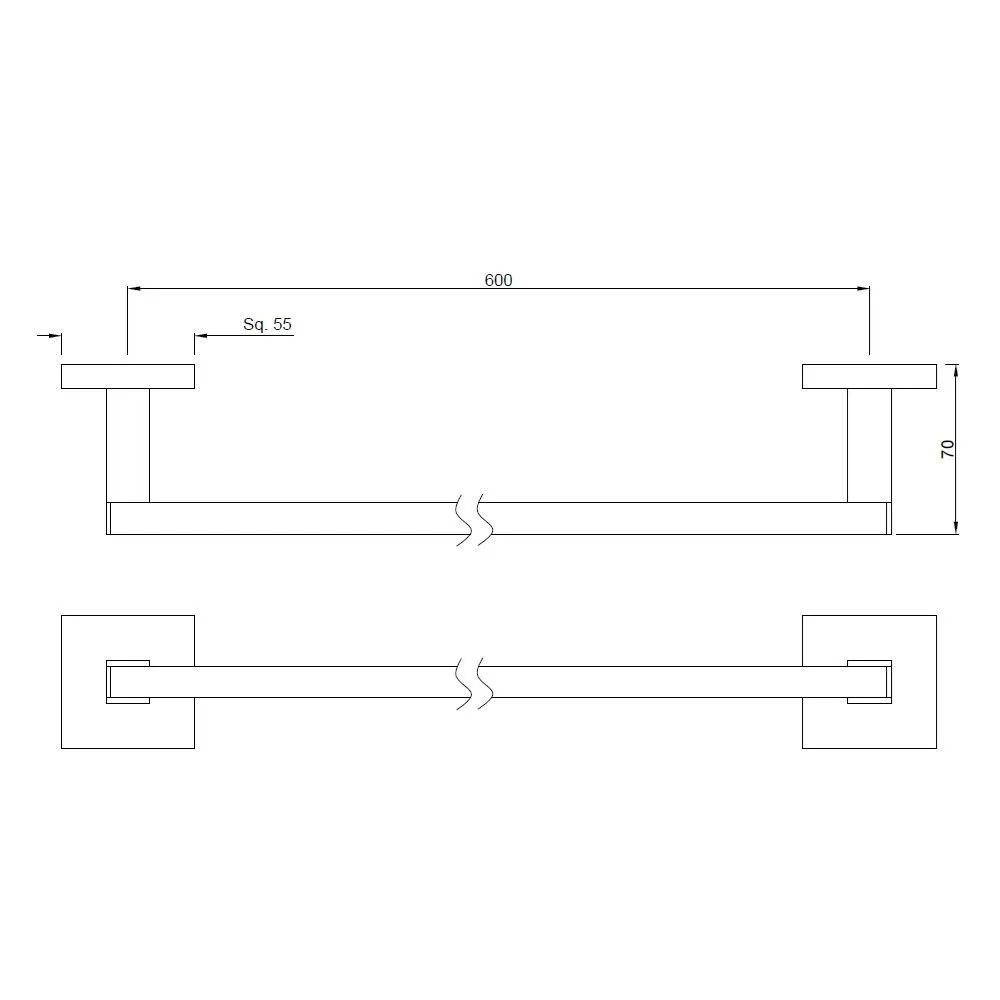 Jaquar Single Towel Bar 600mm Long Stainless Steel Kubix Prime series AKP-BLM-35711PS Black Matt - image 2