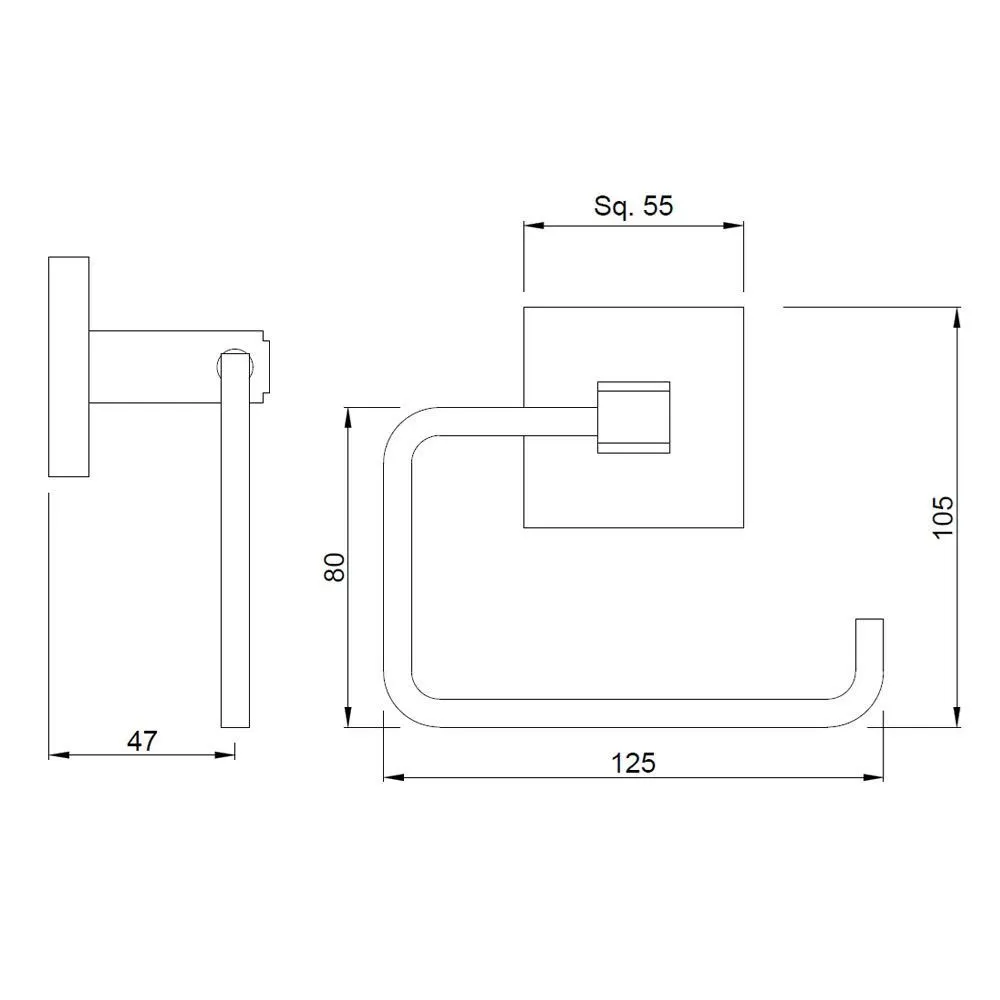 Jaquar Toilet Roll Holder Kubix Prime Bathroom Accessories series AKP-BLM-35751P Black Matt - image 2