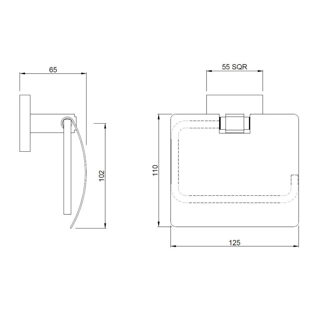 Jaquar Toilet Roll Holder with Stainless Steel Flap Kubix Prime Bathroom Accessories series AKP-BLM-35753PS Black Matt - image 2