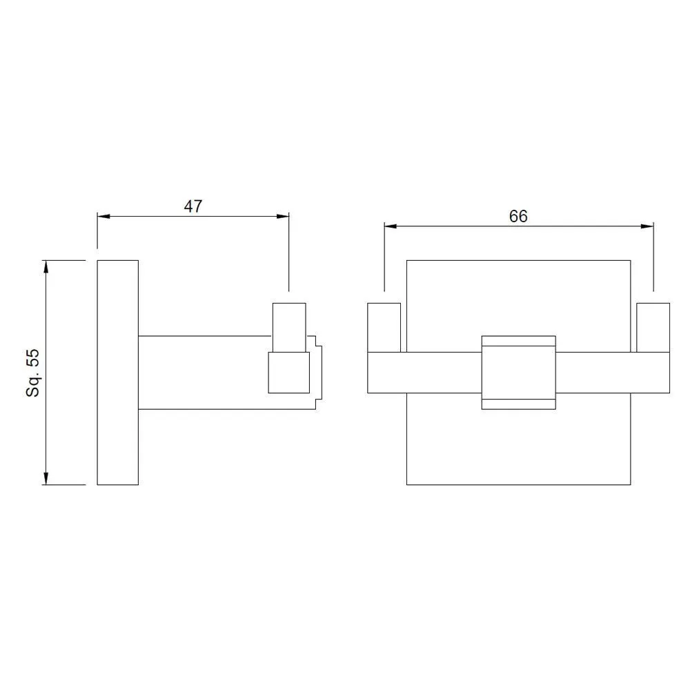 Jaquar Double Robe Hook Kubix Prime series AKP-BLM-35761P Black Matt - image 2