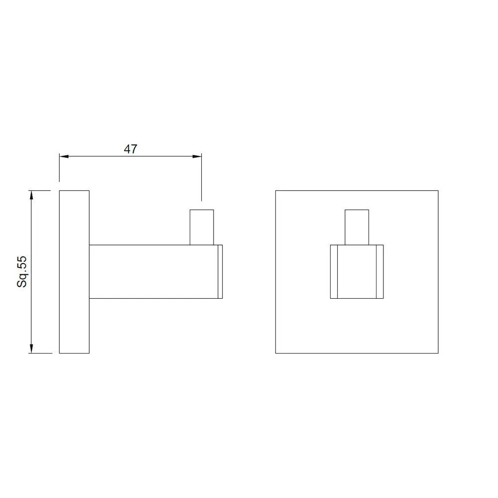 Jaquar Robe Hook Kubix Prime Bathroom Accessories series AKP-CHR-35791P Chrome - image 2