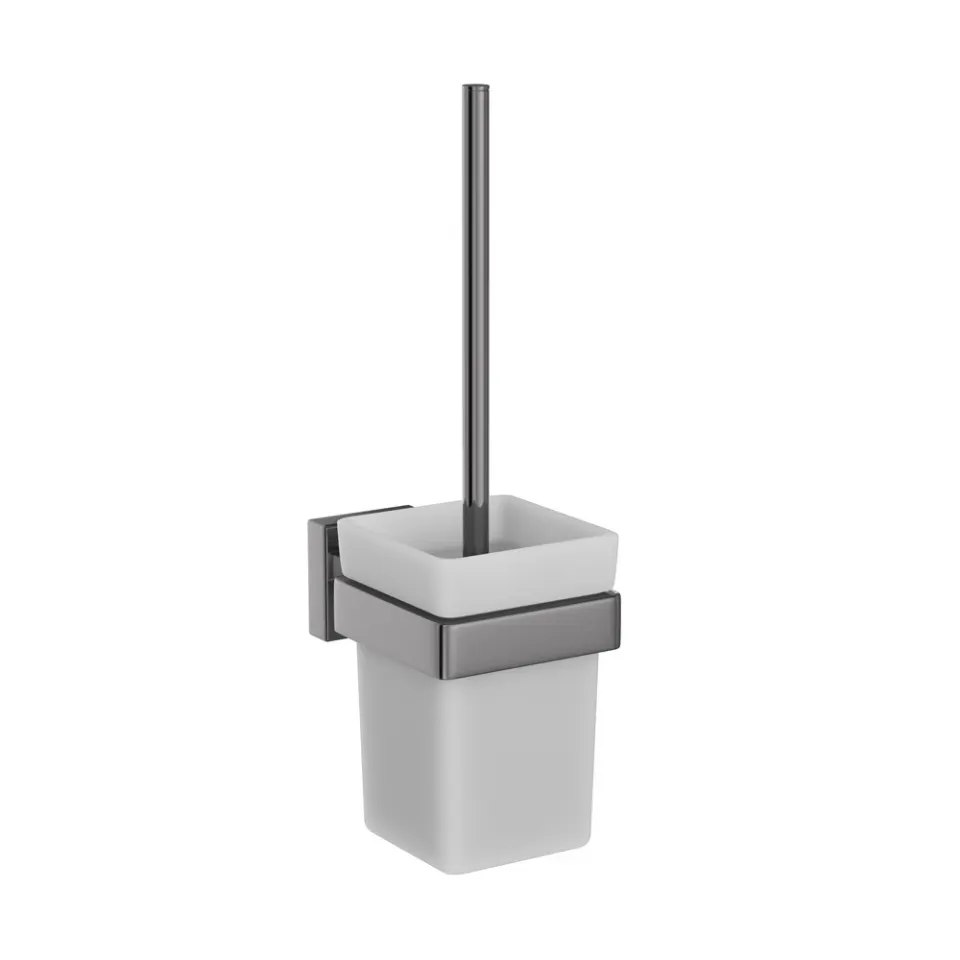 Jaquar WC Brush Holder Kubix Prime Bathroom Accessories series AKP-BCH-35743P Black Chrome - image 1