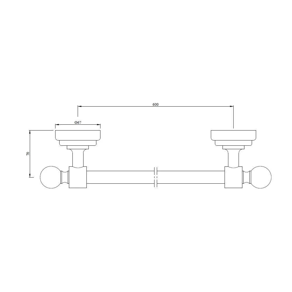 Jaquar Single Towel Bar 600mm Long Queen's series AQN-CHR-7711 Chrome - image 2