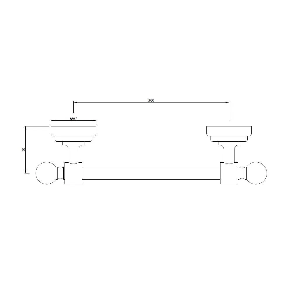 Jaquar Single Towel Bar 300mm Long Queen's series AQN-CHR-7711B Chrome - image 2