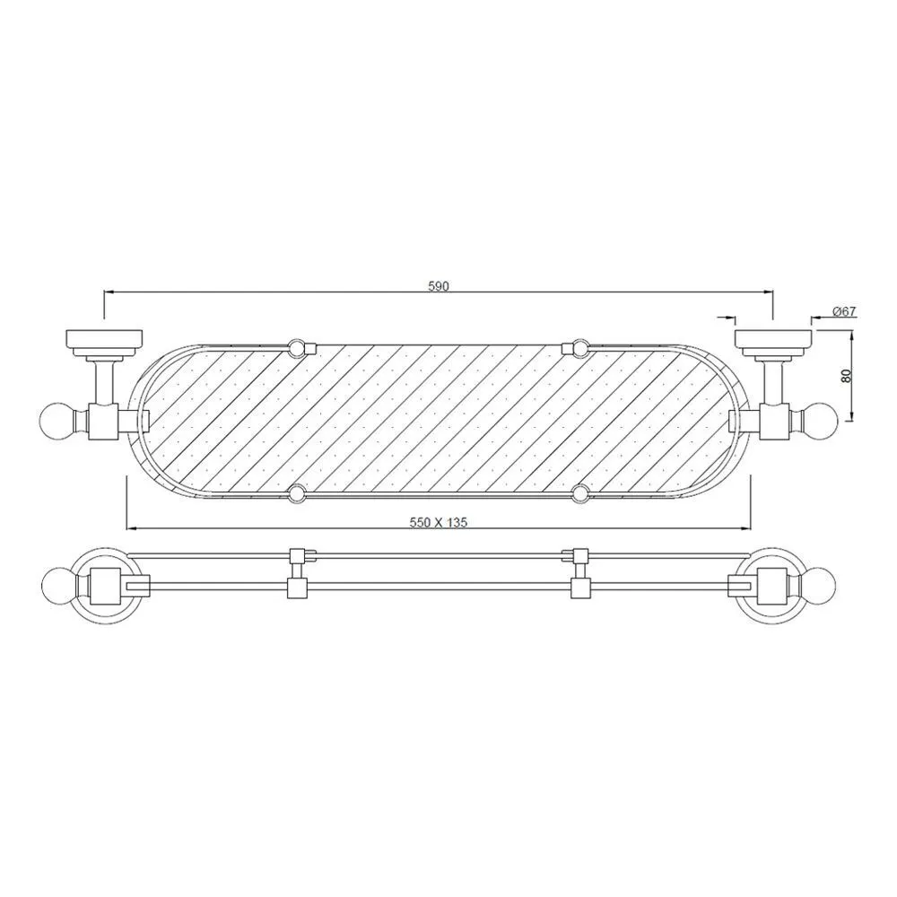 Jaquar Glass Shelf 550mm Long Queen's series AQN-BLM-7771 Black Matt - image 2