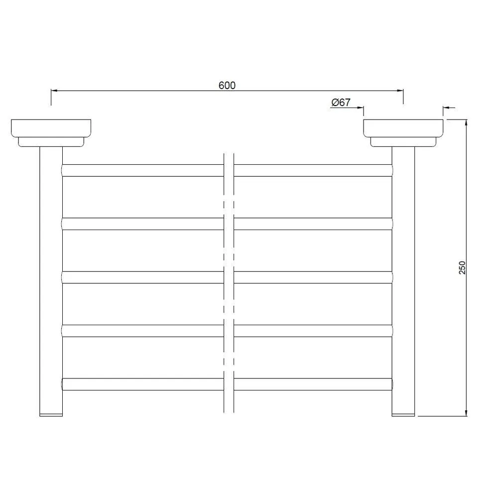Jaquar Towel Rack 600mm long without Lower Hangers Queen's series AQN-CHR-7781A Chrome - image 2